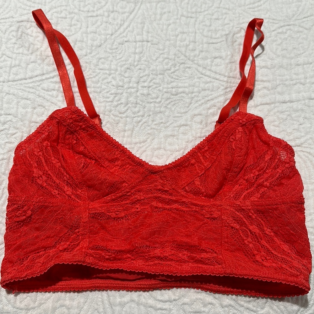 Free People Red Bralette